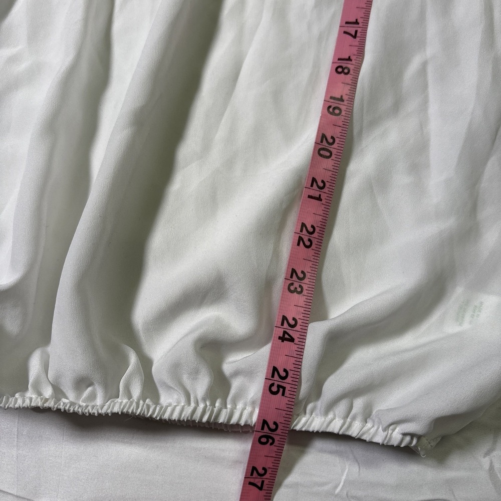 Lilly Pulitzer White Ruffle Neck Long Sleeve Elastic Bottom Blouse - Size L - Picture 6 of 9